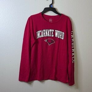 University Of The Incarnate Word Red Long Sleeve Relaxed‎ Fit Shirt Size S